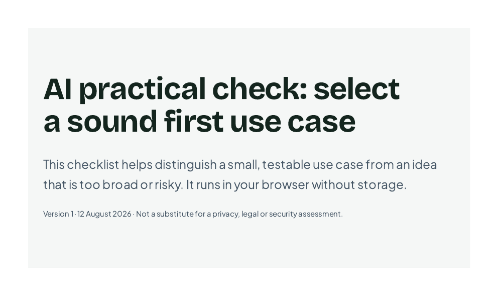 Preview of the first page of the Sindomat AI practical check
